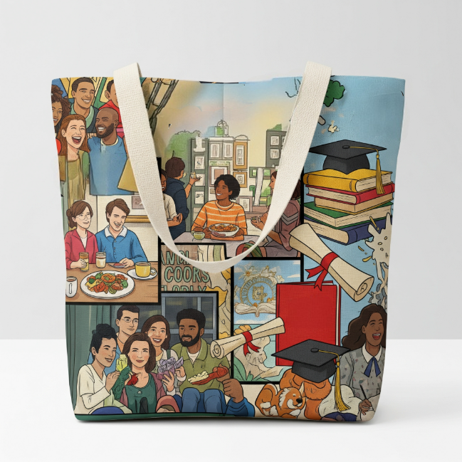 Adobe Express vision board tote bag concept visual